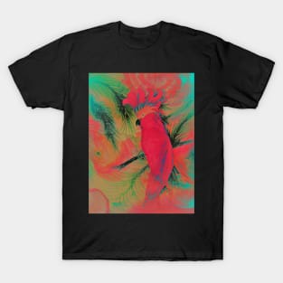 BRIGHT TROPICAL PARROT COCKATOO VIBRANT PALM EXOTIC BIRD POSTER PRINT ART DECO T-Shirt